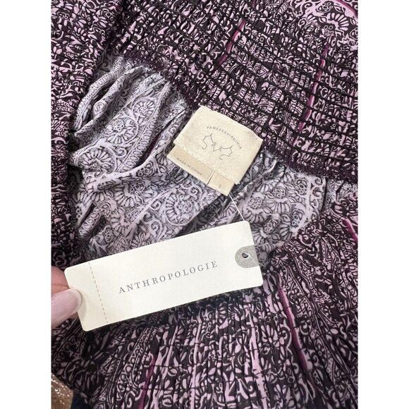 NWT anthropologie vanessa virginia Small top Purple Augusta Lace Off Shoulder - Picture 3 of 7